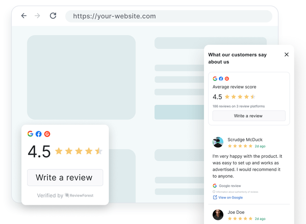 The review score badge widget